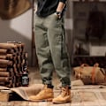 Miniatyrbillede 1 af 7: Amerikanske Retro Workwear Bukser Mænd Forår Og Efterår Mode Mærke Løs Og Enkel Trykt Lige Vår Fritid Bukser Mænd Green XL