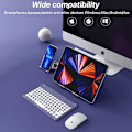 Miniatyrbild 6 av 6: Trådlös Tangentbord För Apple Xiaomi Huawei Samsung Bluetooth Mus För Ios Android Windows System Runda Tangentkapslar Stora Batterier Portuguese set