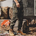 Miniatyrbillede 5 af 5: Retro Overalls Mænds Efterår Og Vinter Tyk Løs Ankel Bånd Bukser Multi-Pocket Slid-Resistente Arbejde Casual Bukser Forår Og Efterår. Khaki 4L