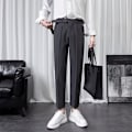 Miniatyrbild 4 av 5: Liten Kostym Byxor Mäns 2023 Höst Och Vinter Nya Lösa Drooping Slim Fit Knäppad Casual Byxor Mode Brand Street Su Byxor Khaki 36