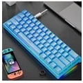 Pikkukuva 1 / 6: K620 Mini Gaming Mekanisk Tangentbord 61 Tangenter Rgb Hoppswap Typ-C Kablar Pbt Tangentkapslar 60% Ergonomi Tastatur Blue Red Switch