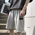 Miniatyrbillede 1 af 5: Fritid Cargo Shorts 2024 Sommer Mænd Løs Straight Sport Strand Femte Bukser Mænd Midter Bukser Trendy Grey XXL