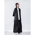 Miniatyrbillede 4 af 5: National Mode Sommaren Mørke Mekaniske Style Robe Mænds Tynde Modemärke Hip Hop Ninja Trench Rock Mænds Løs Tree Ndy Top Black XXXL