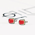 Miniatyrbillede 9 af 11: Q. Ger Creative Håndværk Cartoon Sød Frugt Dyr Stud Øreringe Sjove Øreringe Håndlavet Varme Krympelige Ark Stud Øre Ringe Stald Semicircle Red Watermelon