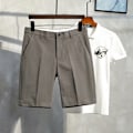 Miniatyrbild 1 av 10: Sommar Mäns Kostym Shorts Rak Casual Byxor Koreansk-Stil Slim-Fit Fem-Punkter Byxor Hong Kong-Style Hangout Japansk-Stil Trendiga Byxor Brown 31