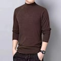 Miniatyrbild 4 av 8: Develvet Halv Turtleneck Base Tröja Mäns Dubbelsida Plus Lång Ärm T-Shirt Trend Vinter Sträck Varm Under Kläder Light Gray M