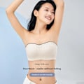 Miniatyrbillede 3 af 3: Sommer Kvinders Stropløs Bh Anti-Eksponering Anti-Slip Ingen Stålbøjle Rygløs Underbeklædning Nylon Stof Lille Bryst Wraps SKY BLUE L (75C/80AB recommended)