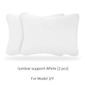Miniatyrbild 1 av 6: För Tesla Modell 3 Y Flocking / Läder Bil Sittplats Kudde Kudde Mjuk Minne Hals Kudde Högkvalitativ Headrest Lumbar Suppo M3MY 04W