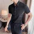 Miniatyrbild 9 av 11: Mäns Tröja Lång Ärm Sommar Slim Fit Stretch Business 2023 Nya Mäns Kostym Skjorta White Long Sleeve M