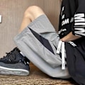 Miniatyrbild 3 av 5: Sommar Casual Shorts Herr Mode Märke Ice Silk Andningsfunktion Snabbtorkande Tunn Lös Stekt Street Sports Löpning Strandshorts Black 4XL