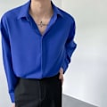 Miniatyrbillede 8 af 11: Koreansk Stil Hvid Skjorte Mænd 2023 Forår Og Efterår Langærmet Trøje Løs Følelse Løs Top Tøj Mænds Forår Ny Ankomst Bean Green M