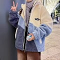 Pikkukuva 2 / 4: Berber Fleece Bomullsrock Mäns Vinter Ny Lappverk Kontrast Färg Bomulls-Vadderade Kläder Trendy Tonårs Fleeces Vadderad Jacka Vinterkläder Blue XL