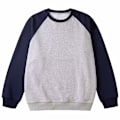 Miniatyrbild 1 av 3: Niche Raglan Ärm Kontrast Färg Rund Hals Tröja Mäns Höst Och Vinter Mode Varumärke Basic Style Amerikansk Loss Flerfärgad Överflöd Grey L