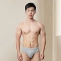 Pikkukuva 1 / 6: 1St Mäns Briefs Män Sexiga Triangel Underkläder Herrbyxor Ren Färg Bomull Andningsbart Elastisk Lara Storlek Manliga Underkläder Grey 2XL (66-72kg)