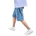 Pikkukuva 4 / 4: Mode Varumärke Femte Jeans Män Ungdom Japanska Harajuku Style Loose Straight Casual Shorts 2024 Nytt Grey M