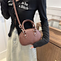 Miniatyrbillede 3 af 8: Solid Farve Taske Kvinder 2024 Sommer Ny Mode Casual Populær Håndtaske Texual Mode Skulder Cross Body Taske Oval Taske Pink Without Ornaments
