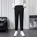 Miniatyrbild 1 av 5: Liten Kostym Byxor Mäns 2023 Höst Och Vinter Nya Lösa Drooping Slim Fit Knäppad Casual Byxor Mode Brand Street Su Byxor Light Gray 30