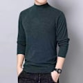 Miniatyrbild 3 av 8: Develvet Halv Turtleneck Base Tröja Mäns Dubbelsida Plus Lång Ärm T-Shirt Trend Vinter Sträck Varm Under Kläder Light Gray M