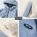 Pikkukuva 3 / 4: Berber Fleece Bomullsrock Mäns Vinter Ny Lappverk Kontrast Färg Bomulls-Vadderade Kläder Trendy Tonårs Fleeces Vadderad Jacka Vinterkläder Blue XL