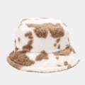 Miniatyrbild 7 av 11: Cow Bucket Hatt Kvinnors Höst Och Vinter Nya Tryckt Koreanska Mode Plush Förtjockad Varm Hink Hatt Internet Berömd Hatt Fasta Hion Red M（56-58cm）