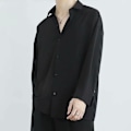 Miniatyrbild 8 av 8: Ny Höstskjorta Mäns Lång Ärm Fall Korean Trend Pu Handika Mäns Rock Casual Män Kläder Höst Kläder Skjorta Pink XL