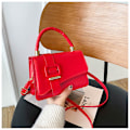 Miniatyrbillede 1 af 9: Ny 2022 Internet Kendis Crossbody All-Matching Tekstur Håndtaske Koreansk Stil Enkel Mode Axel Tekstur Lille Firkantede. Tasken Red