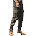 Miniatyrbillede 5 af 5: Retro Overalls Mænds Efterår Og Vinter Tyk Løs Ankel Bånd Bukser Multi-Pocket Slid-Resistente Arbejde Casual Bukser Forår Og Efterår. Green M