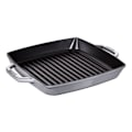 Miniatyrbillede 1 af 2: Grill - STAUB - Firkantet dobbelthåndtag - Emaljeret støbejern - 28 cm - Grafitgrå