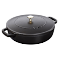 Miniatyrbillede 1 af 4: Chistera Rund Kasserolle 28 cm Mat Sort Emaljeret Støbejern 6,7 L STAUB Matte svart