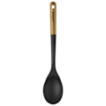 Miniatyrbillede 2 af 4: STAUB redskaber - serveringsske, 31 cm, sort silikone, akacietræ