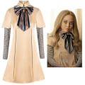 Miniatyrbillede 2 af 3: M3gan Cosplay Kostume Kjole Ai Dukke Robot Megan Kjole Kjoler 130cm Dress with wig L-170cm