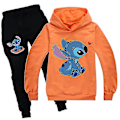 Pikkukuva 3 / 3: Lilo & Stitch Treeniasu 2 osaa Huppari Housut Asusteet Urheiluvaatteet Lapsille Oranssit V. Orange 140cm