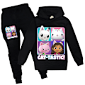 Miniatyrbild 1 av 5: Pojkar Flickor Gabby's Doll House Hoodies Träningsoveraller Toppar+ Byxor Set - Perfet I black 160cm