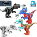 Miniatyrbillede 3 af 5: Jurassic Dinosaur Building Blocks Sæt Stor Størrelse Lyd Dinosaur Legetøj Børn Gave B