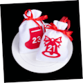 Pikkukuva 6 / 8: WJ 1Set 24 Styck Julgodispapper Flanellpåse Julgodispåse Julsnoddpåsar Adventskalender till julfavoritpåsar Väska hollow out 16X11CM
