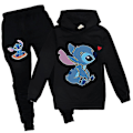 Pikkukuva 3 / 3: Lilo & Stitch Treeniasu 2 osaa Huppari Housut Asusteet Urheiluvaatteet Lapsille Musta V. Black 140cm