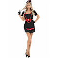 Miniatyrbillede 2 af 2: Kvindelig sygeplejerske Hottie kostume sort sygeplejerske kostume M