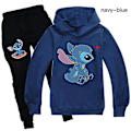 Pikkukuva 3 / 3: Lilo & Stitch Treeniasu 2 osaa Huppari Housut Asusteet Urheiluvaatteet Lapsille Navy V. Navy 150cm