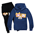 Miniatyrbild 1 av 3: Pojkar Flickor LANKYBOX Hoodies Träningsoveraller Toppar+Joggerbyxor Set V I Navy blue 160cm