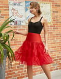 50'er underskørt Rockabilly kjole Crinoline Tutu til kvinder I Red M