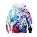 Miniatyrbild 1 av 5: Unicorn Print 2020 Långärmade huvtröjor för barn I Light blue M
