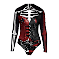 Miniatyrbillede 1 af 5: Harley Quinn Cosplay badedragt med dødningehoved-print til kvinder S-M