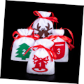 Pikkukuva 5 / 8: WJ 1Set 24 Styck Julgodispapper Flanellpåse Julgodispåse Julsnoddpåsar Adventskalender till julfavoritpåsar Väska hollow out 16X11CM
