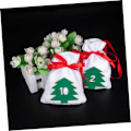 Pikkukuva 2 / 8: WJ 1Set 24 Styck Julgodispapper Flanellpåse Julgodispåse Julsnoddpåsar Adventskalender till julfavoritpåsar Väska hollow out 16X11CM
