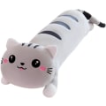 Miniatyrbilde 1 av 5: Lang plysj kattepute, grå squishy pute for å sove, lang katt Z