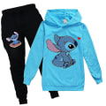 Miniatyrbillede 3 af 3: Lilo Stitch Træningsdragt 2-delt Hættetrøje Bukser Outfit Sæt Sportstøj til børn Sky 140cm