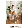 Miniatyrbillede 2 af 3: Vintervarme Leggings Dame Tyk Fleece Leggings Høj Talje gray 80g with socks