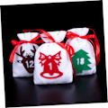 Pikkukuva 8 / 8: WJ 1Set 24 Styck Julgodispapper Flanellpåse Julgodispåse Julsnoddpåsar Adventskalender till julfavoritpåsar Väska hollow out 16X11CM