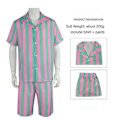 Pikkukuva 2 / 2: Aikuisten Barbie-asu miehille Ken Margot Barbie -miesten cosplay-asut vaaleanpunainen haalaripuku Halloween-asut Style 1 3XL