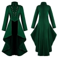 Pikkukuva 1 / 4: Retro naisten goottilainen steampunk-nappi korsetti puku takki keskiaikainen Jacke Green 3XL